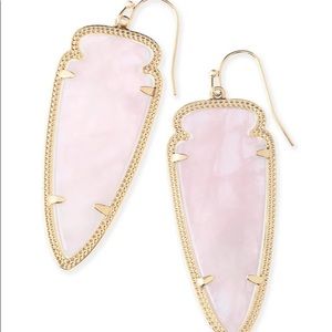 Kendra Scott Sky Rose Quartz/Gold Earrings